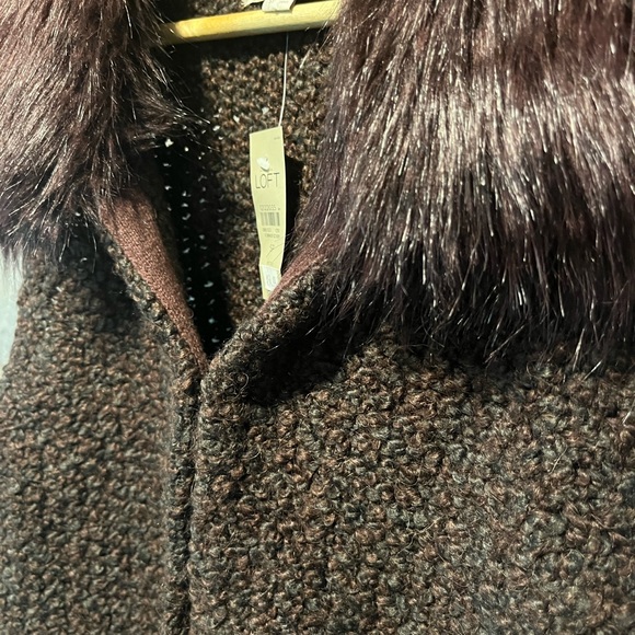LOFT deep purple (looks brown) sweater vest, NWT, SP - Picture 2 of 9